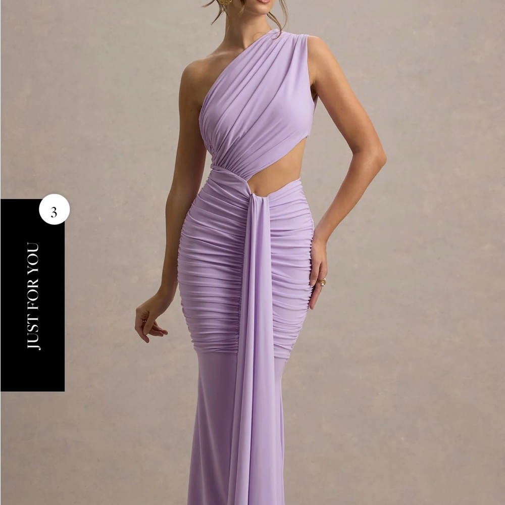 Chic One-Shoulder Lavender Dress